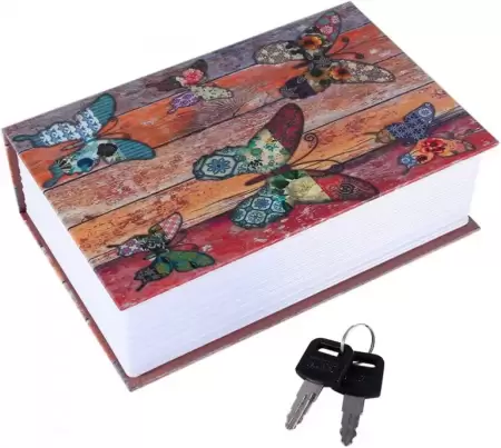 Caja fuerte con cerradura de llave, libro secreto de diccionario inglés con  cerradura de llave, caja fuerte de almacenamiento para colección de joyas