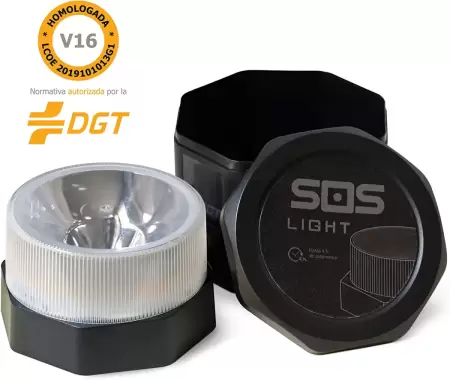 Luz flash coche homologada V16 recargable SOS Light