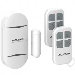 Sensor de alarma magnético con 2 controles remotos Lacoramo