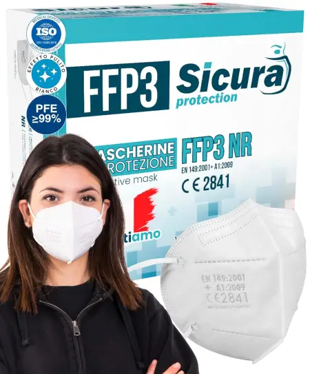 Mascarillas FFP3 Homologadas fabricadas en Italia Blanco