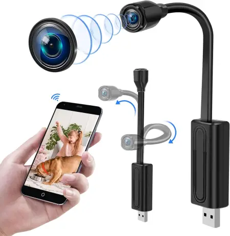 SURKOS Mini Camara Espia Oculta WiFi Camuflada, Camara Vigilancia