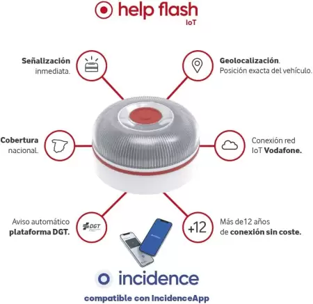 Luz de emergencia - HELP FLASH BALIZAUTO LUZ DE EMERGENCIA